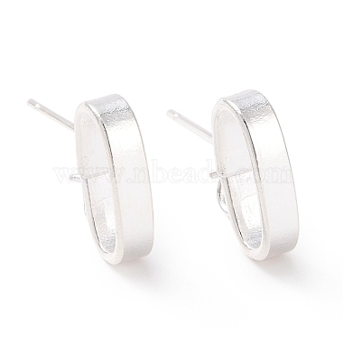 925 Sterling Silver Plated Oval 201 Stainless Steel Stud Earring Findings