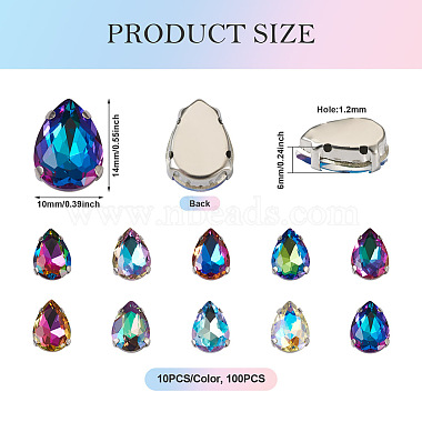 cheriswelry 100piezas 10 colores para coser diamantes de imitación(DIY-CW0001-38)-5