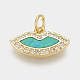 Brass Micro Pave Cubic Zirconia Charms(ZIRC-Q018-045G)-1