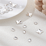 18Pcs 3 Styles Sew on Rhinestone, K9 Glass Rhinestone, Two Holes, Garments Accessories, Random Color Back Plated, Faceted, Crystal, 8~12x6~12x3~4mm, Hole: 0.8~1mm, 6pcs/style(RGLA-LP0001-04)