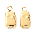 304 Stainless Steel Pendants, Luggage Case, Real 18K Gold Plated, 17.5x8.5x4.5mm, Hole: 2.5mm(KK-D503-33G)