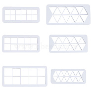 2 Sets 2 Style Triangle & Square Food Grade Plastic Clay Cutter Set, Multi-Use Cookie Cutter, for Clay Biscuit Making, White, 145~189x65~90x13mm, 1 set/style(DIY-SC0021-35)