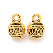 Tibetan Style Alloy Charms, Cadmium Free & Lead Free, Bell, Antique Golden, 13x9.5mm, Hole: 2mm, about 350Pcs/1000G(FIND-M011-11AG)
