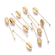 Ion Plating(IP) 304 Stainless Steel Pendants, Oval, Golden, 45.5x7.5x7.5mm, Hole: 1.8mm(STAS-I164-002G)