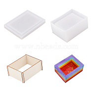 Wood Tissue Holders, with Cuboid DIY Tissue Box Silicone Molds, for UV Resin, Epoxy Resin Jewelry Making, BurlyWood, 145x113x60mm, 130x100x60mm(DIY-PH0027-96)