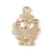 Brass Pendants, Sheep Charms, Real 18K Gold Plated, 16.5x11.5x3mm, Hole: 1.6mm(KK-Z075-07G)