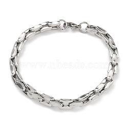 304 Stainless Steel Link Chain Bracelets, Stainless Steel Color, 8-1/2 inch(21.5cm)(BJEW-H618-10P)