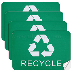 Paper Sticker Labels, Adhesive Stickers for Trash Can, Word Recycle, Sea Green, 260x185x0.2mm(DIY-WH0387-09A)