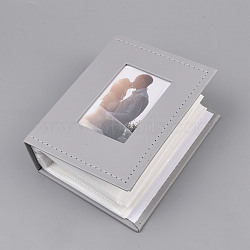 PU Leather Pocket Albums, for Wedding Family Graduation Travel, Rectangle, Gray, 165x125x52mm, Inner Diameter: 158x105mm, 50 pages/pc(AJEW-WH0556-46A)