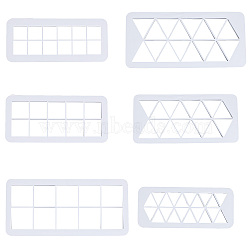 2 Sets 2 Style Triangle & Square Food Grade Plastic Clay Cutter Set, Multi-Use Cookie Cutter, for Clay Biscuit Making, White, 145~189x65~90x13mm, 1 set/style(DIY-SC0021-35)