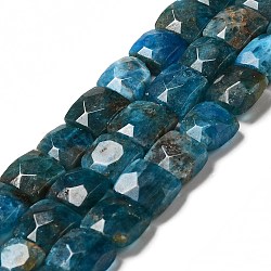 Natural Apatite Beads Strands, Faceted, Square, 10x10x6mm, Hole: 1~1.2mm, about 19~20pcs/strand, 7.09~7.48 inch(18~19cm)(G-G980-04)