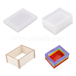 Wood Tissue Holders, with Cuboid DIY Tissue Box Silicone Molds, for UV Resin, Epoxy Resin Jewelry Making, BurlyWood, 145x113x60mm, 130x100x60mm(DIY-PH0027-96)