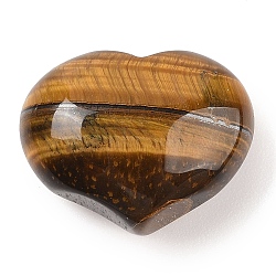 Natural Tiger Eye Love Heart Stone, Pocket Palm Stone for Reiki Balancing, 20x25~26x12~13mm(G-I367-02B)