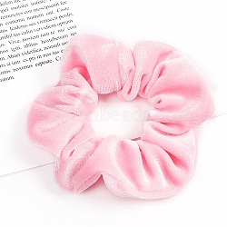 Lint Elastic Hair Accessories, for Girls or Women, Scrunchie/Scrunchy Hair Ties, Pink, 100mm(OHAR-PW0007-10I)