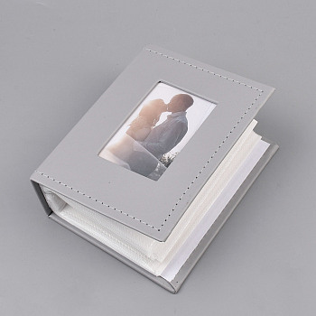 PU Leather Pocket Albums, for Wedding Family Graduation Travel, Rectangle, Gray, 165x125x52mm, Inner Diameter: 158x105mm, 50 pages/pc