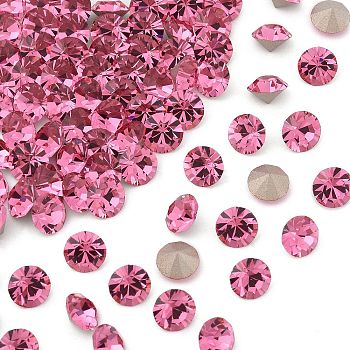 Preciosa&reg MAXIMA Crystal Round Stones, Czech Crystal, Dura Foiling, Round(431 11 615 Chaton), 70010 Rose, SS8/PP17(2.3~2.5mm)