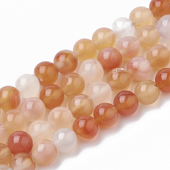 Natural Carnelian Beads Strands, Dyed, Round, 6mm, Hole: 1mm, about 67pcs/strand, 14.96 inch