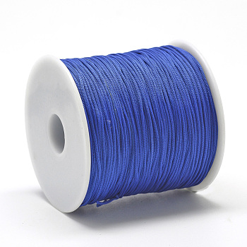 Polyester Cords, Blue, 0.8mm, about 131.23~142.16 yards(120~130m)/roll