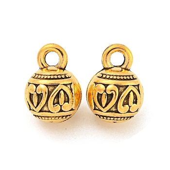 Tibetan Style Alloy Charms, Cadmium Free & Lead Free, Bell, Antique Golden, 13x9.5mm, Hole: 2mm, about 350Pcs/1000G