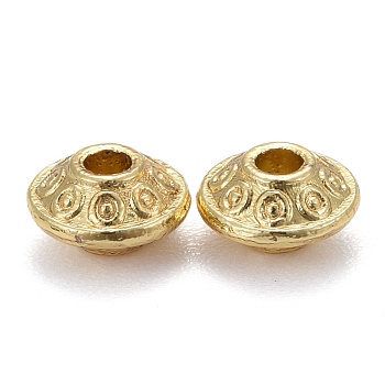 Alloy Beads, Long-Lasting Plated, Bicone, Real 18K Gold Plated, 6.5x3.5mm, Hole: 1.5mm