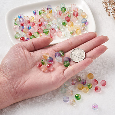 Brins de perles de verre peintes à la bombe givrée(GLAA-TA0003-10)-8