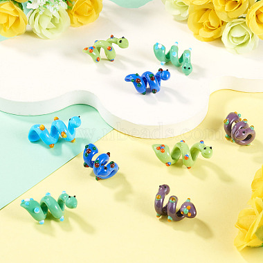 10Pcs 5 Colors Handmade Lampwork Enamel Beads(LAMP-TA0002-48A)-5