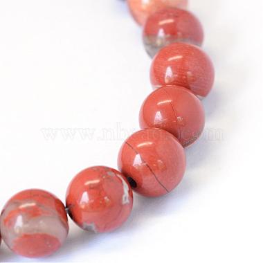 Jaspe rouge naturel brins de perles rondes(G-E334-6mm-27)-5