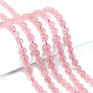 Chapelets de perles en quartz rose naturel(G-L104-6mm-01)-4