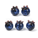 Handmade Lampwork Beads, Fruit, Blueberry, 12~12.5x12~13.5mm, Hole: 2mm(LAMP-L083-02A)