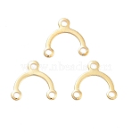 201 Stainless Steel Rainbow Chandelier Component Links, Real 18K Gold Plated, 9x9x0.5mm, Hole: 1mm(X-STAS-U012-01A-G)