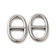 304 Stainless Steel Buckle Clasps, for Webbing, Strapping Bags, Garment Accessories, Oval, Stainless Steel Color, 23x15.5x2.5mm, Hole: 17.5x9.5mm(STAS-O006-01B-P)