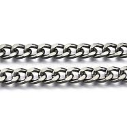 Unwelded Aluminum Curb Chains, Gunmetal, 11x8.4x2.2mm(CHA-S001-117A)