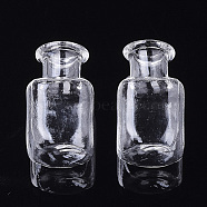 Handmade Blown Glass Globe Cover, For Bottle Pendant Making, Clear, 25x14~14.5x14~14.5mm, Half Hole: 6~6.5mm, Bottle Capacity: 2.4ml(0.08 fl. oz)(BLOW-T001-09)