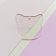 Transparent Acrylic Disc Big Pendants, Acrylic Blanks, Cat, Clear, 50x2mm(ZXFQ-PW0001-039F)