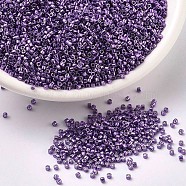 MIYUKI Delica Beads, Cylinder, Japanese Seed Beads, 11/0, (DB0430) Galvanized Dark Lilac, 1.3x1.6mm, Hole: 0.8mm, about 20000pcs/bag, 100g/bag(SEED-J020-DB0430)