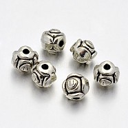 Tibetan Style Alloy Flower Rose Spacer Beads, Lead Free & Cadmium Free & Nickel Free, Antique Silver, 5x5mm, Hole: 1mm(X-PALLOY-E381-09AS-NR)