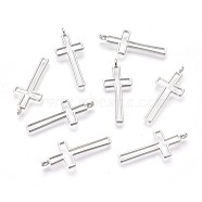 Alloy Pendants, Cross, Cadmium Free & Lead Free, Platinum Color, Size: about 37.62mm long, 16mm wide, hole: 2mm(X-PALLOY-A11-2622-N-LF)