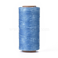 Waxed Polyester Cord, Micro Macrame Cord, Waxed Sewing Thread, Flat, Cornflower Blue, 0.8mm, about 284.33 yards(260m)/roll(YC-I003-A22)