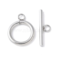 304 Stainless Steel Toggle Clasps, Stainless Steel Color, 17.5x14x2mm, Hole: 2.5mm; bar: 20x6x2mm(STAS-F040-40D-P)