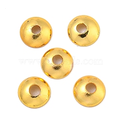 Brass Bead Cap, Long-Lasting Plated, Lead Free & Cadmium Free, Half Round, Real 18K Gold Plated, 4x1mm, Hole: 1mm(KK-P277-54B-G)