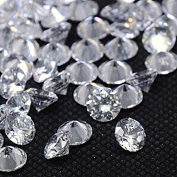 Diamond Shape Grade AAA Cubic Zirconia Cabochons, Faceted, Clear, 1.5mm(ZIRC-J013-01-1.5mm)