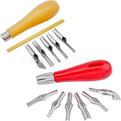 Stainless Steel Woodcarving Cutter Tool Sets, Woodwork Sculptural, DIY Wood Handle Spoon Carving Knife, Woodcut Tools Kit and Art Painting Cutter Set, Stainless Steel Color(TOOL-NB0001-23)