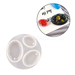 Oval Silicone Pendant Mold, Resin Casting Molds, for DIY UV Resin, Epoxy Resin Jewelry Making, White, 69x7mm, Hole: 2mm, Inner Diameter: 25x17mm and 33x24mm and 39x28mm(DIY-F060-01)