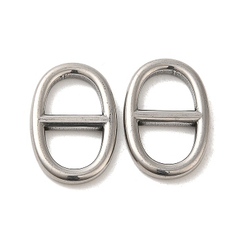 304 Stainless Steel Buckle Clasps, for Webbing, Strapping Bags, Garment Accessories, Oval, Stainless Steel Color, 23x15.5x2.5mm, Hole: 17.5x9.5mm