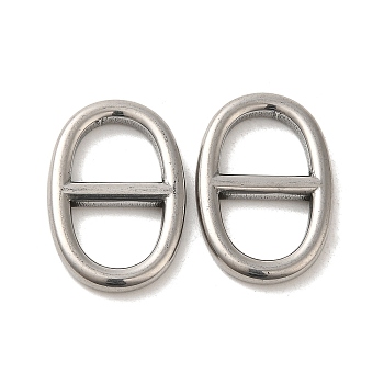 Non-Tarnish 304 Stainless Steel Buckle Clasps, for Webbing, Strapping Bags, Garment Accessories, Oval, Stainless Steel Color, 23x15.5x2.5mm, Hole: 17.5x9.5mm