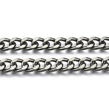 Unwelded Aluminum Curb Chains, Gunmetal, 11x8.4x2.2mm