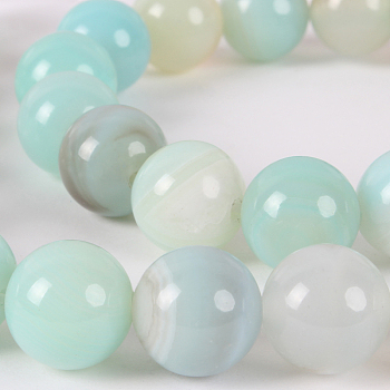 Natural Gemstone Agate Round Bead Strands, Dyed, Sky Blue, 10mm, Hole: 1mm, about 38pcs/strand, 14.96 inch