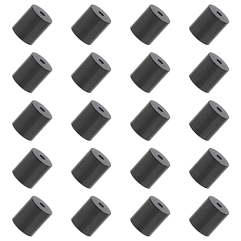 304 Stainless Steel Cord Ends, End Caps, Column, Electrophoresis Black, 7x6mm, Hole: 1.5mm, Inner Diameter: 5mm, 30pcs/box