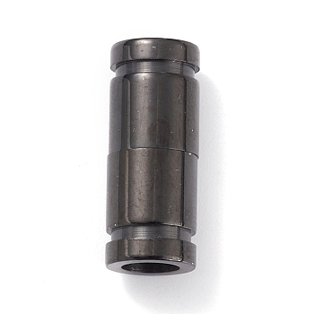 Ion Plating(IP) 304 Stainless Steel Magnetic Clasps with Glue-in Ends, Column, Gunmetal, 20x8mm, Hole: 5mm