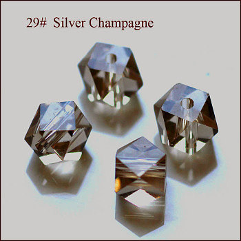 Imitation Austrian Crystal Beads, Grade AAA, Faceted, Cornerless Cube Beads, BurlyWood, 7.5x7.5x7.5mm, Hole: 0.9~1mm